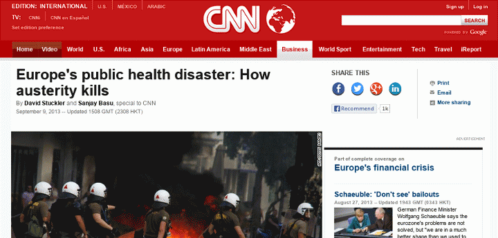 You are currently viewing CNN: Η Δημόσια Υγεία καταστρέφεται στη Ευρώπη. Πώς σκοτώνει η λιτότητα.